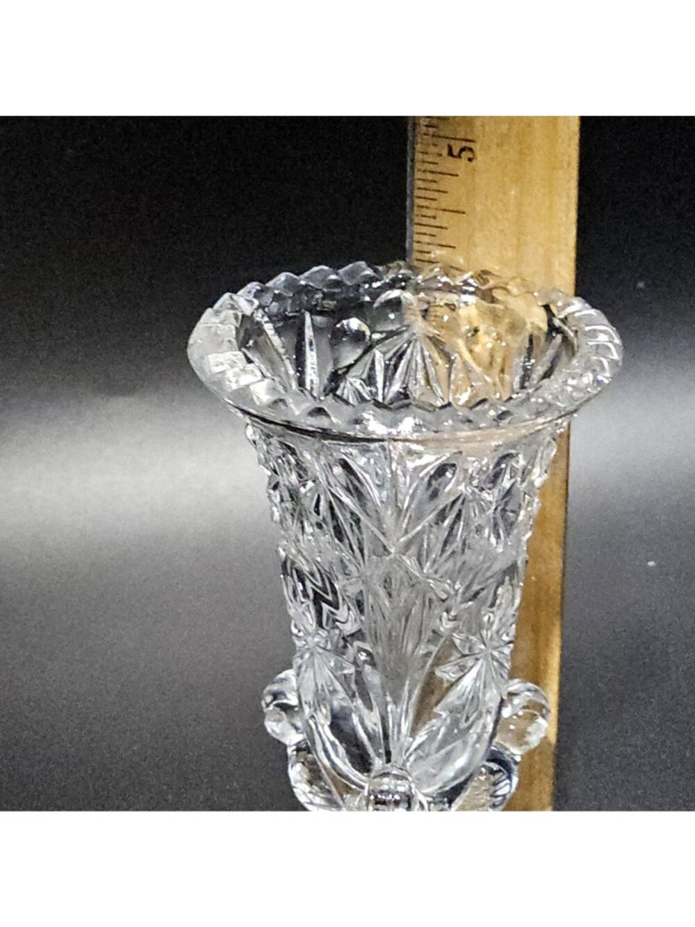 Hofbauer Byrds Crystal Bud Vase 4" German cut glass decor vintage 1990 wedding - Picture 4 of 7